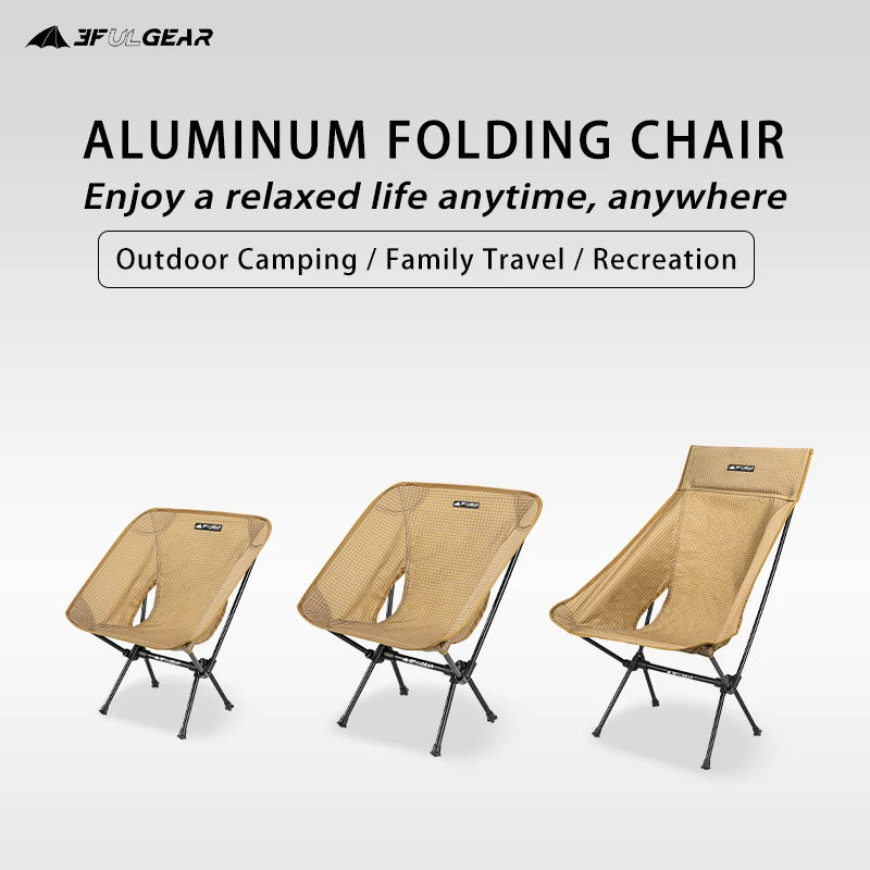 3F UL GEAR  Outdoor folding Aluminum chair leisure Portable Ultralight Camping Fishing Picnic Chair Beach Chair Seat