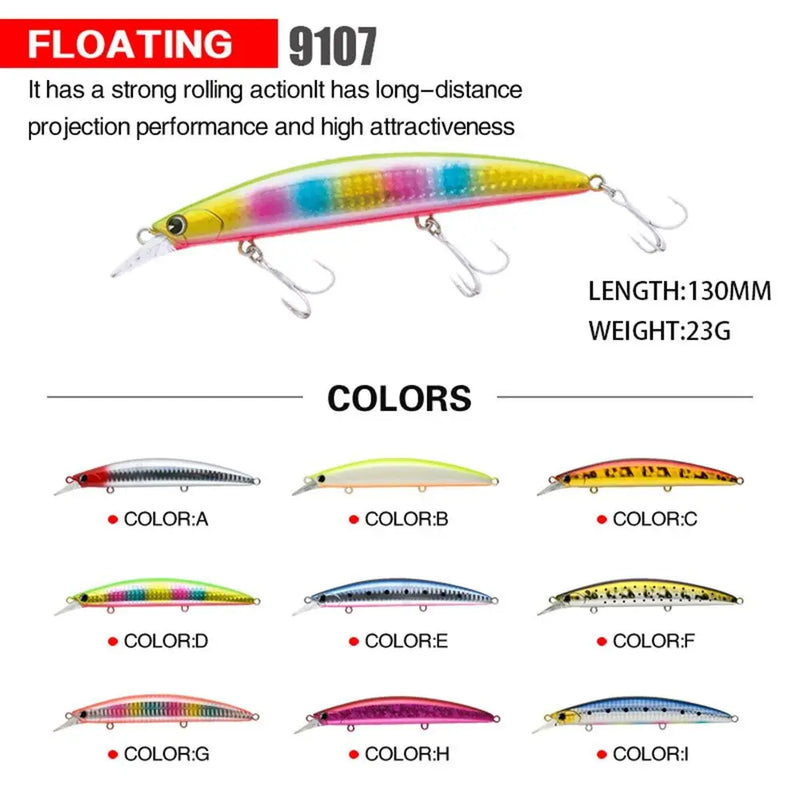 Minnow Fishing Lures110mm 19g Floating  Long Casting  Hard Plastic Artificial Bait Trout Lure Wobbler Fishing Tackle Pesca Lure