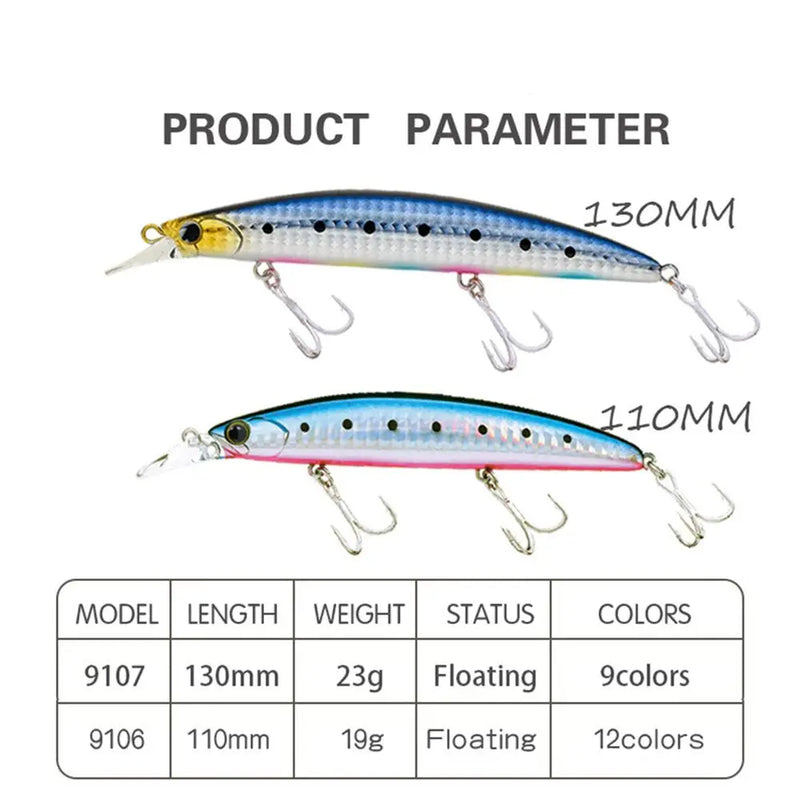 Minnow Fishing Lures110mm 19g Floating  Long Casting  Hard Plastic Artificial Bait Trout Lure Wobbler Fishing Tackle Pesca Lure