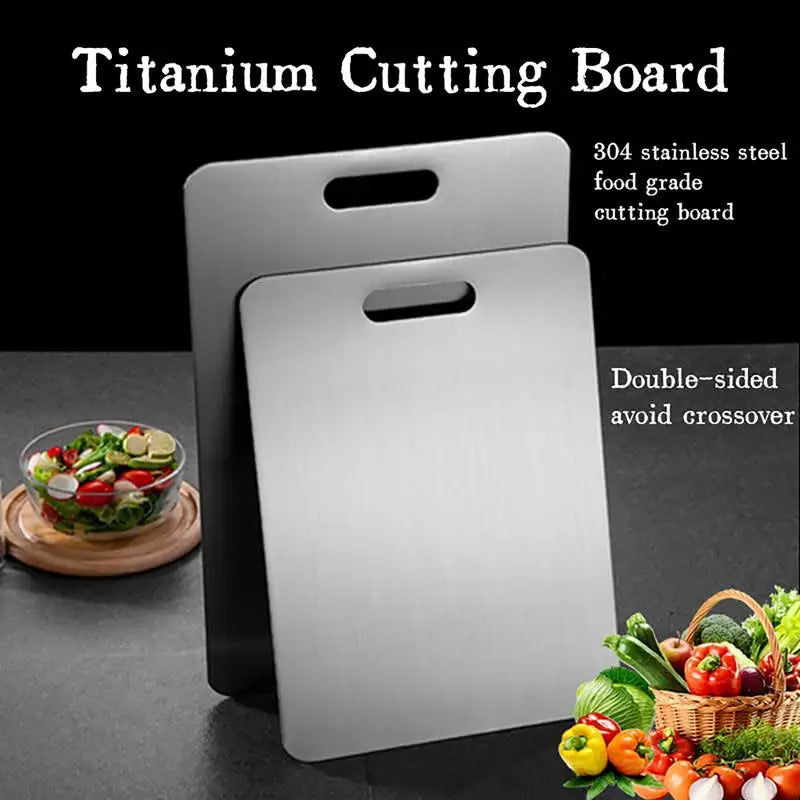 1.5MM Double Thick Titanium Cutting Board for Home Kitchen Cooking Outdoor Camping Hiking Backpacking