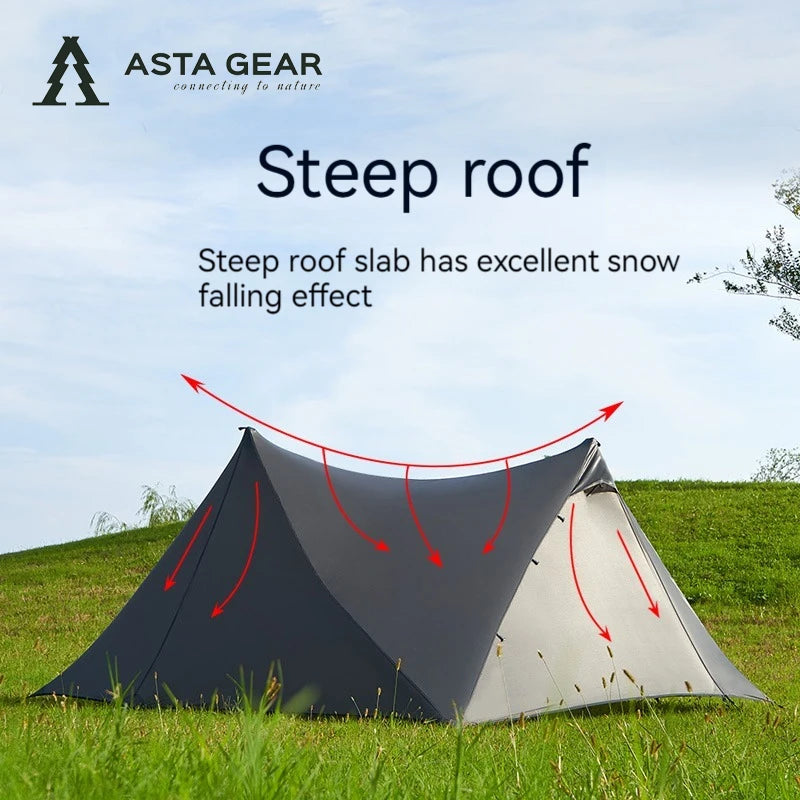 ASTA GEAR Yun Chuan double-sided silicon-coated double A pyramid 15D nylon rodless camping hiking outdoor ultralight tent