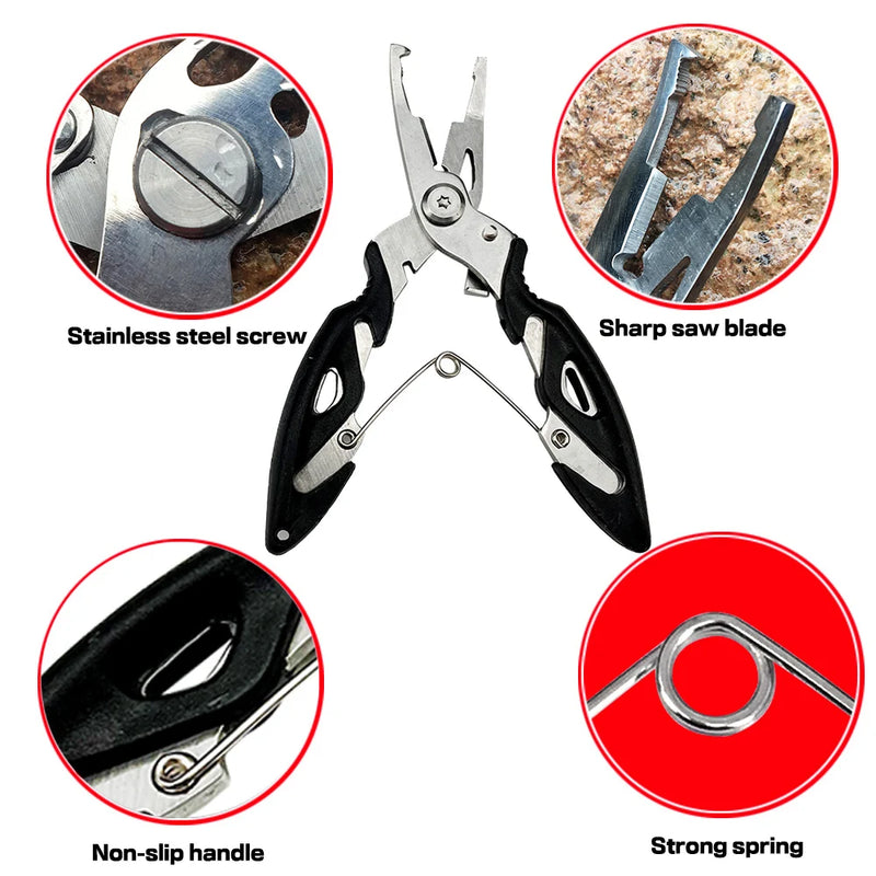 Stainless Steel 21/17cm Lure Pliers Fish Controller Set Multi-functional Spinning/Casting Fish Lip Grabber Fishing  Equipment