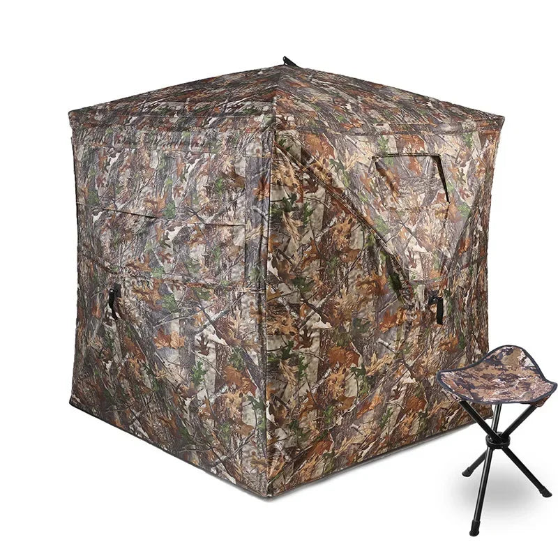 Outdoor 2-3 Person Automatic Camping Hunting Camouflage Tent Portable Watching Bird Spectator Unobstructed Viewing Game Private