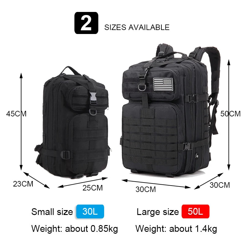 30L/50L 3P Tactical Backpack for Men Women Camping Hunting Accessories Military Camouflage Assault Bag Army Molle Rucksacks